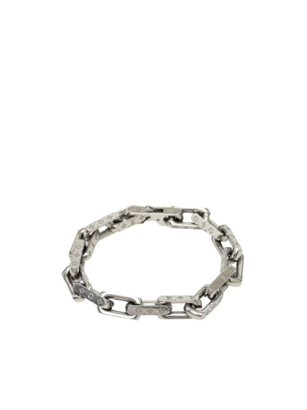 Louis Vuitton Collier Chain Monogram Bracelet L Silver Metal